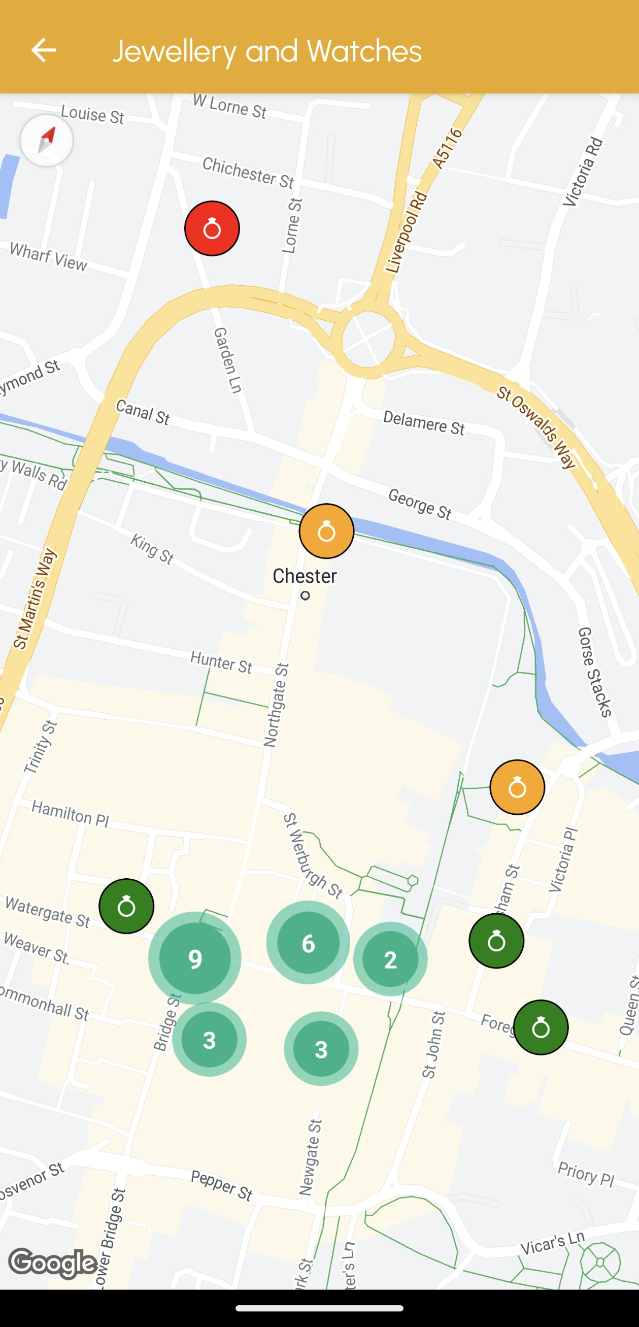 Mobile Map View for One-Chester